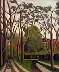 Landschap aan de oevers van de Bièvre bij Bicêtre in de lente